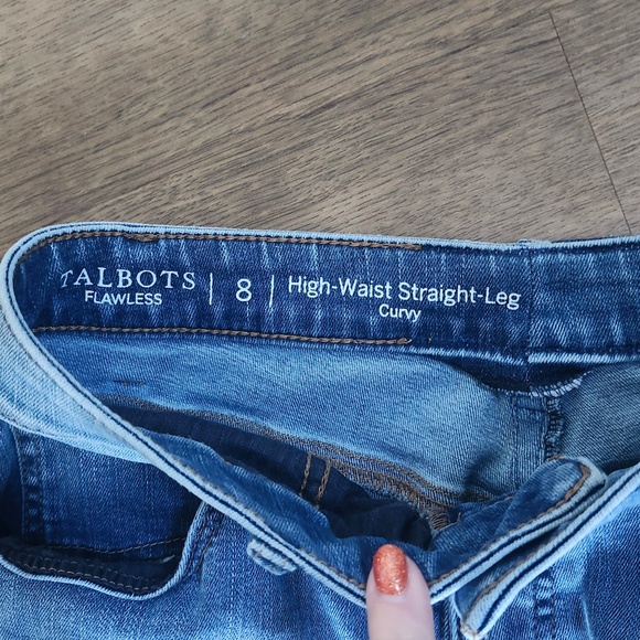 Talbots Flawless High-Waist Straight-Leg Curvy Size 8 Blue Jean - Picture 2 of 3